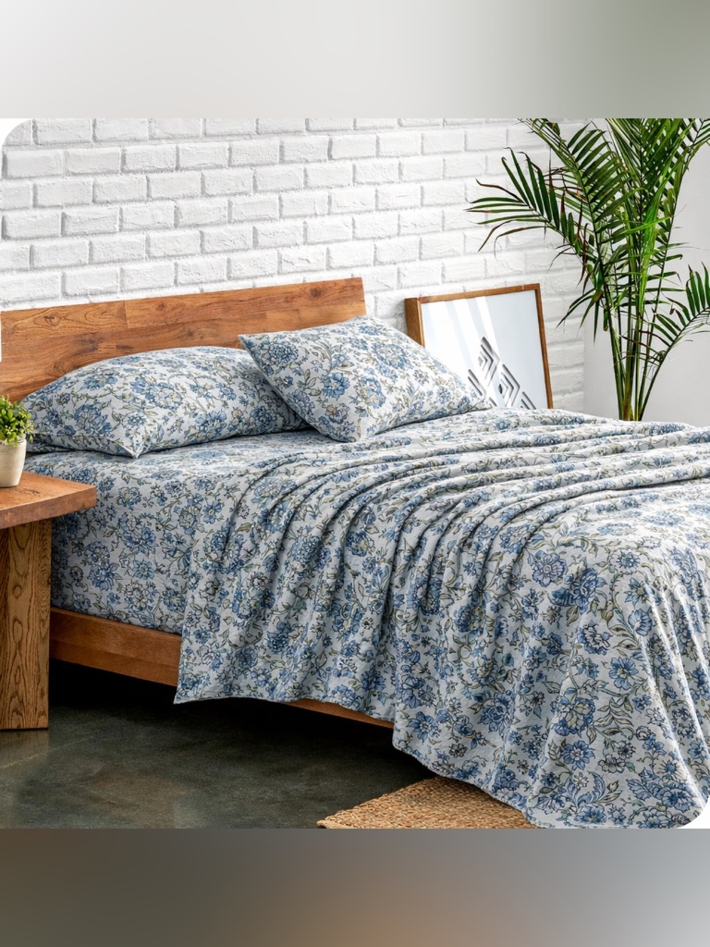 Vera Bradley Queen Classic Blue Floral Print 6PC Sheet Set